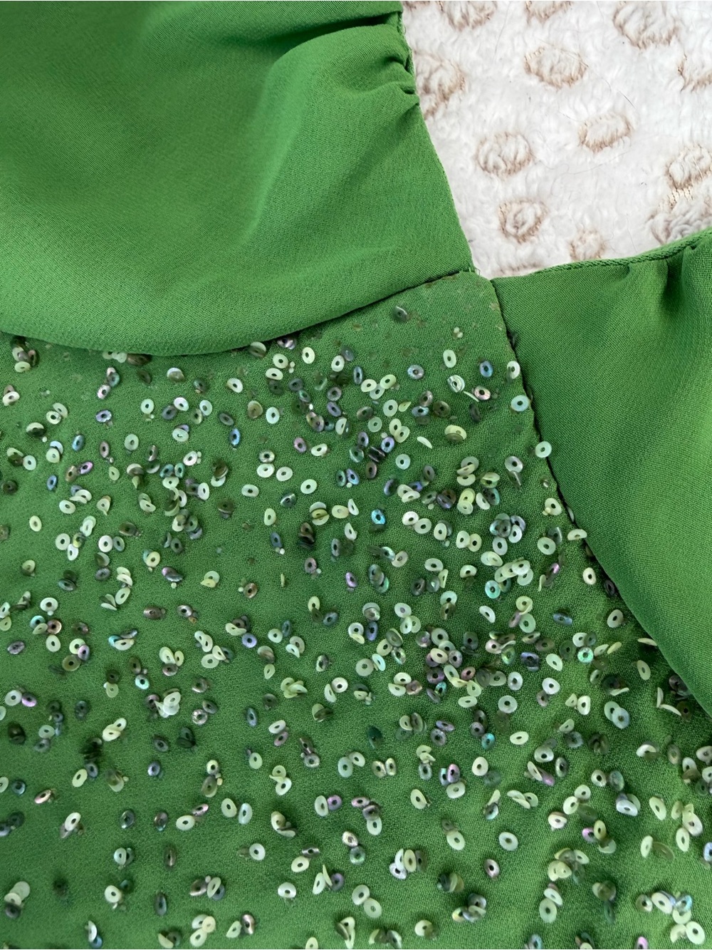 Rare Vintage Charlotte Russe Emerald Green Halter Sequin Dress - Picture 5 of 5